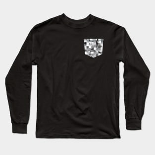 Pocket - COLLAGE TEXTURE SHAPES BLACK Long Sleeve T-Shirt